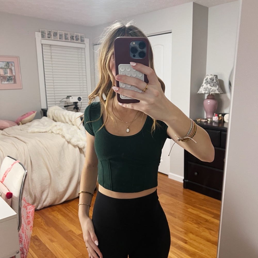Women's Green Crop Top